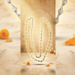 White Beads Silver Tulsi Kanthi for Neck- 2 Rounds